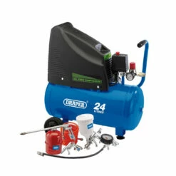 Draper 90126 Oil Free Compressor And Air Tool Kit 230V
