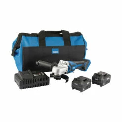 Draper 99730 D20 20V 115mm Brushless Grinder Kit With 2x 5.0Ah Batteries, Charger And Bag