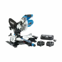 Draper 99765 D20 20V 185mm Brushless Sliding Compound Mitre Saw With 2x 5.0Ah Battery