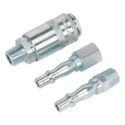 Sealey AC60 Air Tool Coupling Kit 3pc 1/4"BSP