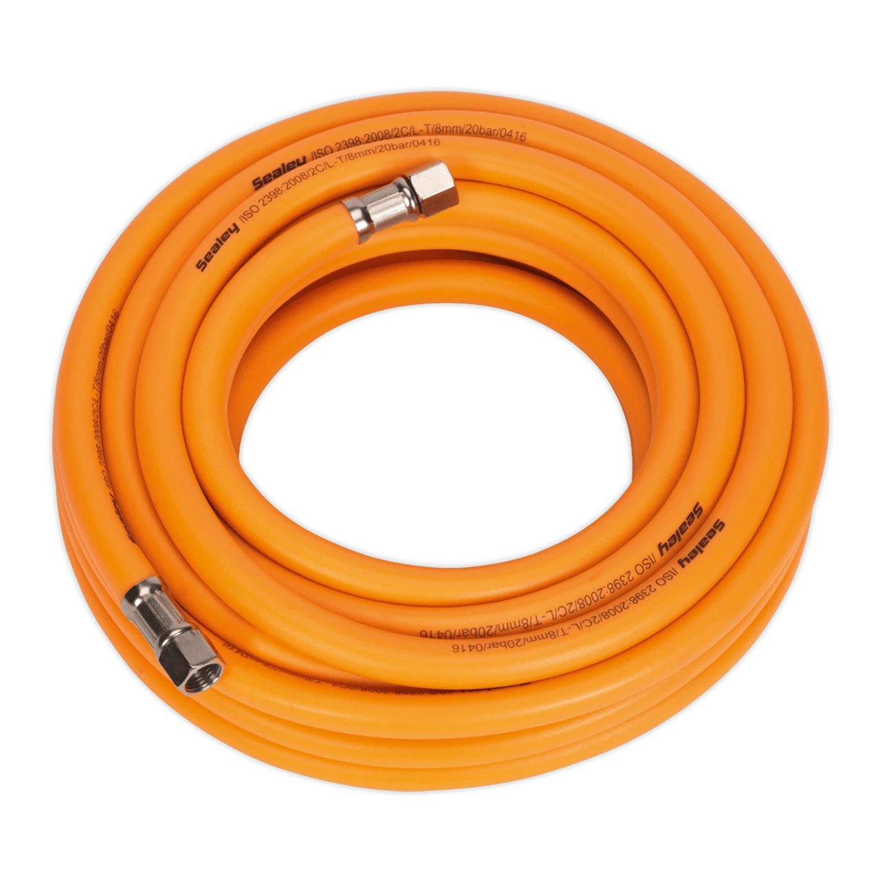 Sealey AHHC10 Air Hose 10m X Ø8mm Hybrid High Visibility With 1/4"BSP Unions