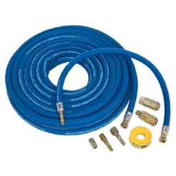 Sealey AHK02 Air Hose Kit Heavy-Duty 15m X Ø10mm With Connectors