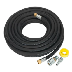 Sealey AHK04 Air Hose Kit 15m X Ø13mm High Flow With 100 Series Adaptors