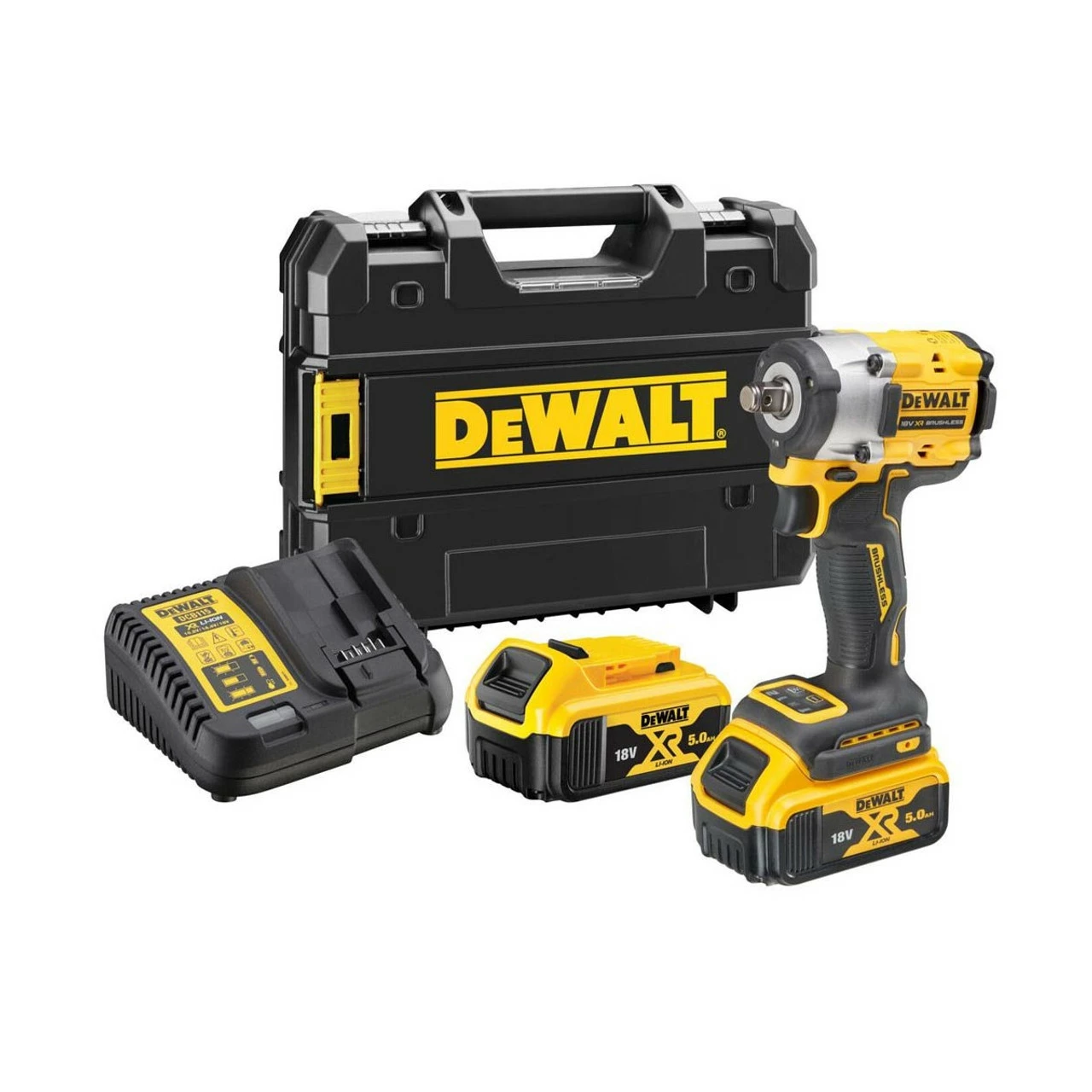 DeWalt DCF921P2T 18V XR 1/2" Brushless Impact Wrench With 2x 5.0Ah Batteries
