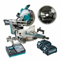 Makita LS003GD202 40V Max XGT 305mm Compound Mitre Saw With 2x 2.5Ah Batteries