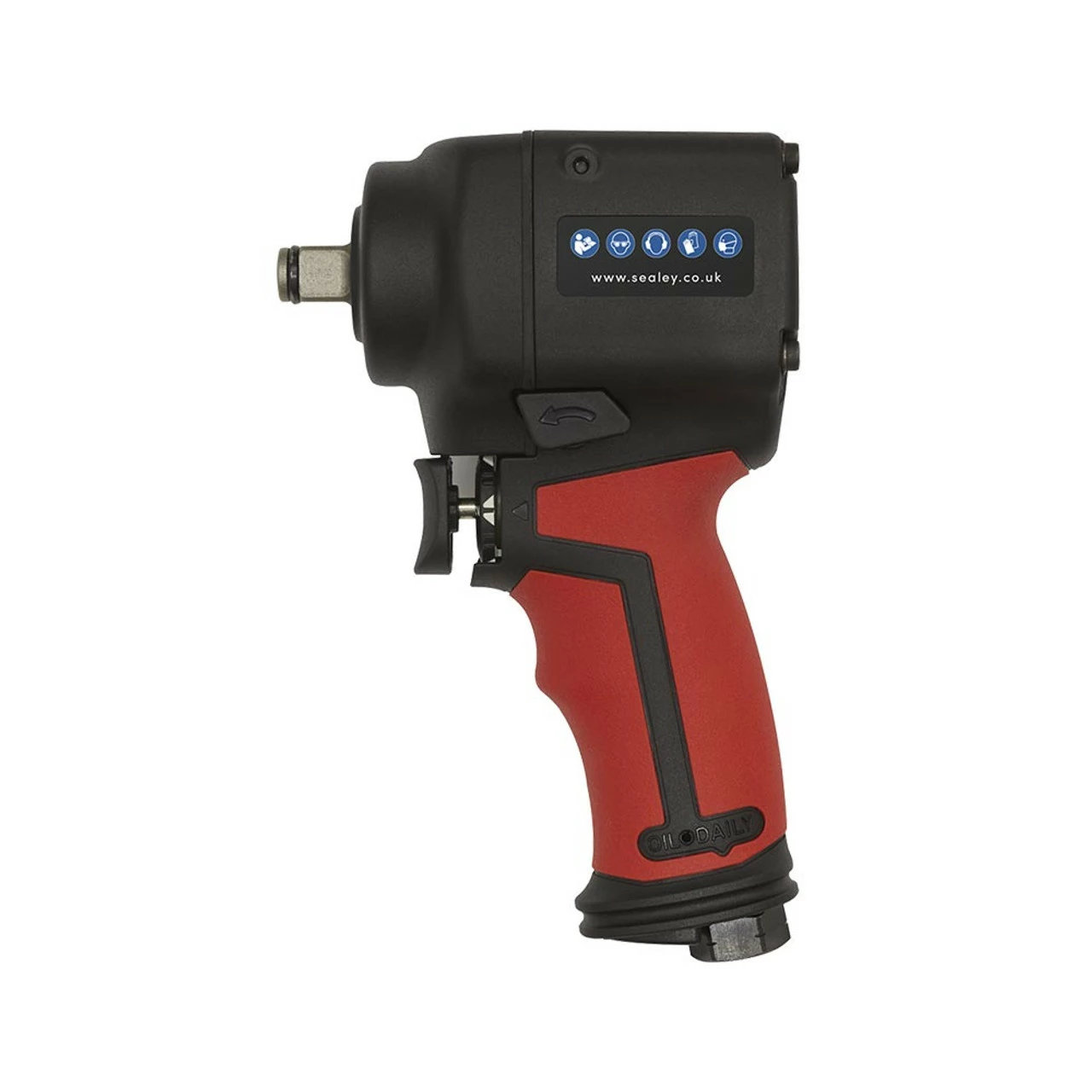 Sealey SA6002S Air Impact Wrench 1/2"Sq Drive Stubby Twin Hammer - Image 2