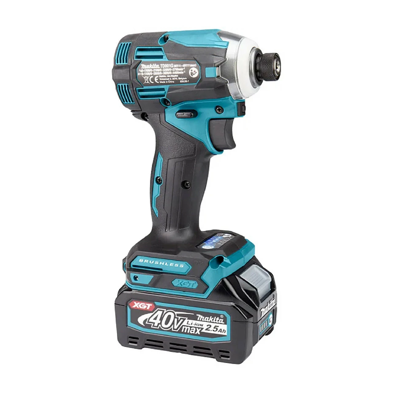 Makita TD001GD201 40V Max XGT Brushless Impact Driver With 2x 2.5Ah Batteries - Image 4