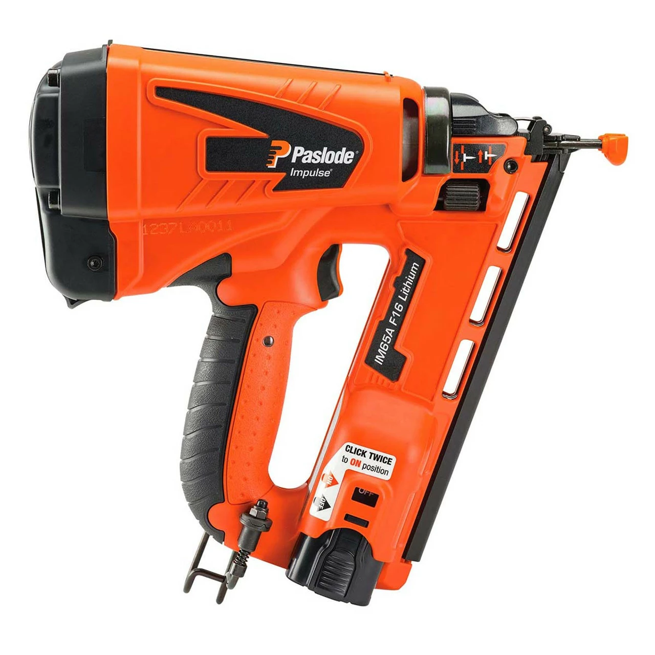 Paslode IM65A F16 7.4V Cordless Second Fix Angled Brad Nailer With 1x 2.1Ah Battery