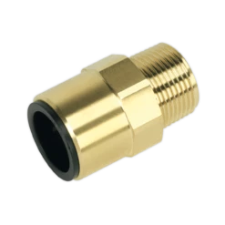Sealey CAS22BSA Straight Adaptor 22mm X 3/4"BSPT Brass (John Guest Speedfit® - MM012206N)