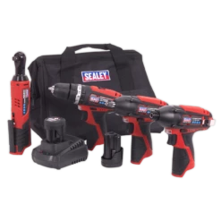 Sealey CP1200COMBO 12V Cordless Power Tool Combo 4pc Kit