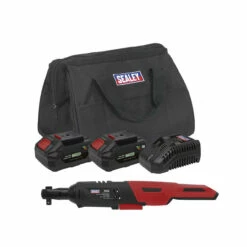 Sealey CP20VRWKIT Cordless Ratchet Wrench 3/8"Sq Drive Kit 20V - 2 Batteries