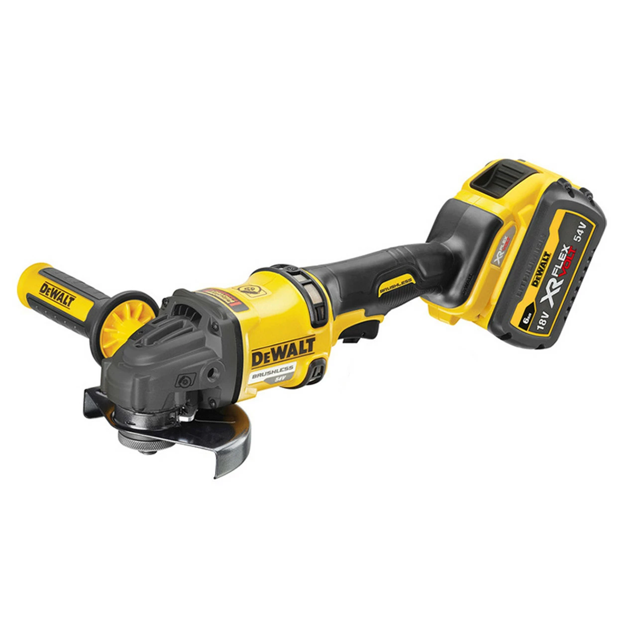 DeWalt DCG418T2 54V XR FlexVolt Brushless 125mm Angle Grinder With 2x 6Ah Batteries - Image 2