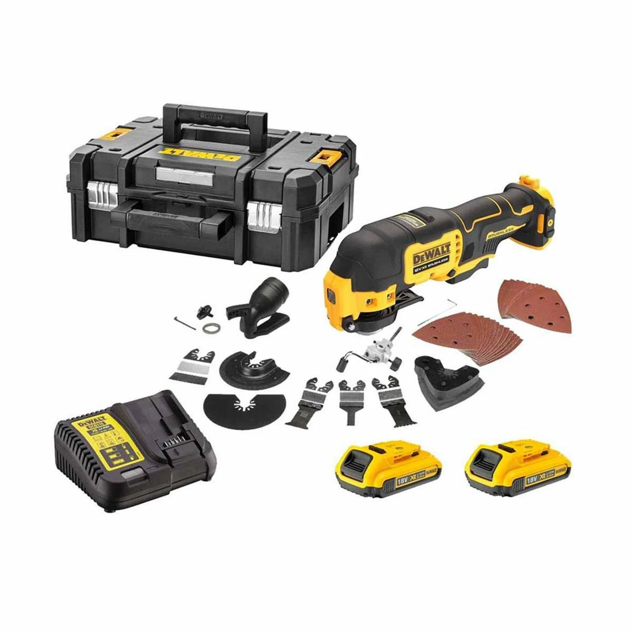 DeWalt DCS353D2 12V XR Brushless Oscillating Multi-Tool With 2x 2.0Ah Batteries & 35 Piece Accessory Set