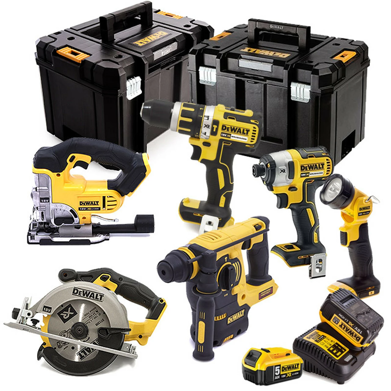 DeWalt DCK699P2T 18V Cordless 6pc Kit With 2x 5.0Ah Batteries