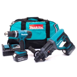 Makita DLX2025M 18V Drill & SDS+ Twin Pack With 2x 4.0Ah Batteries