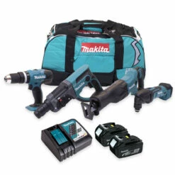 Makita DLX2025T42 18V 4 Piece Kit With 2x 5.0Ah Batteries