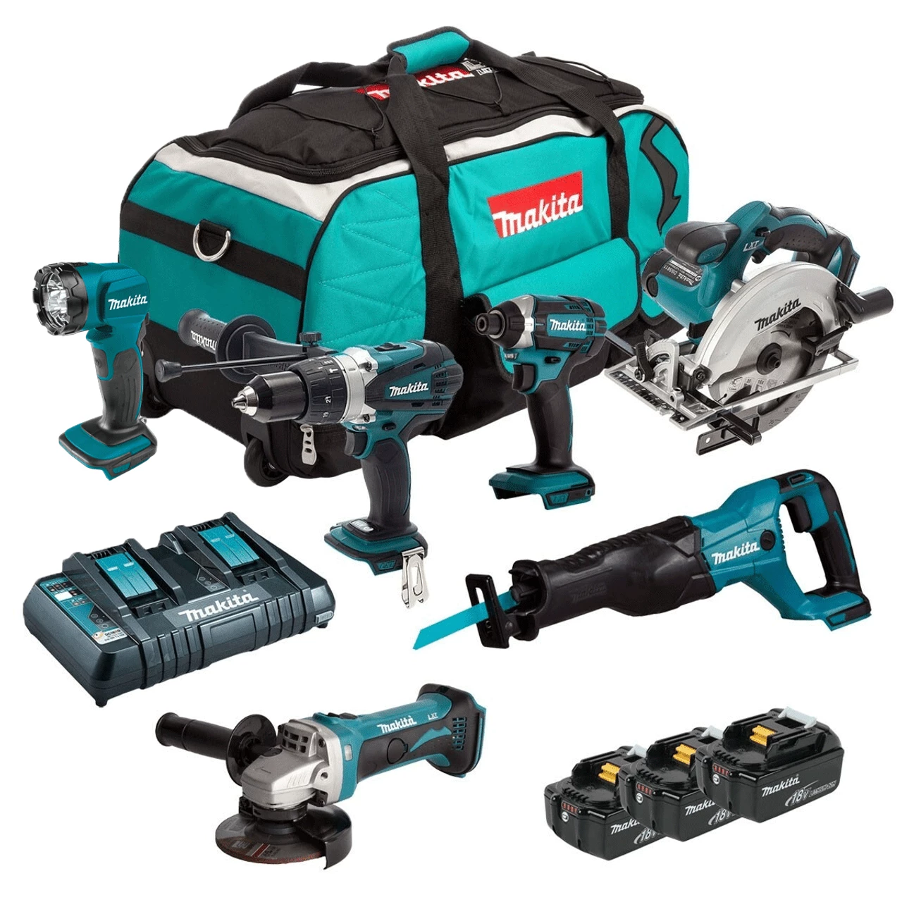Makita DLX6072PT 18V 6 Piece Kit With 3x 5.0Ah Batteries