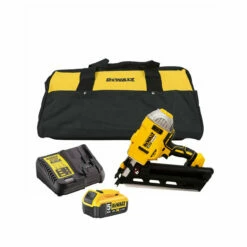 DeWalt DCN692 XR 18V BL First Fix Angled Nail Gun With 1x 5.0Ah Battery & DCB115 Charger