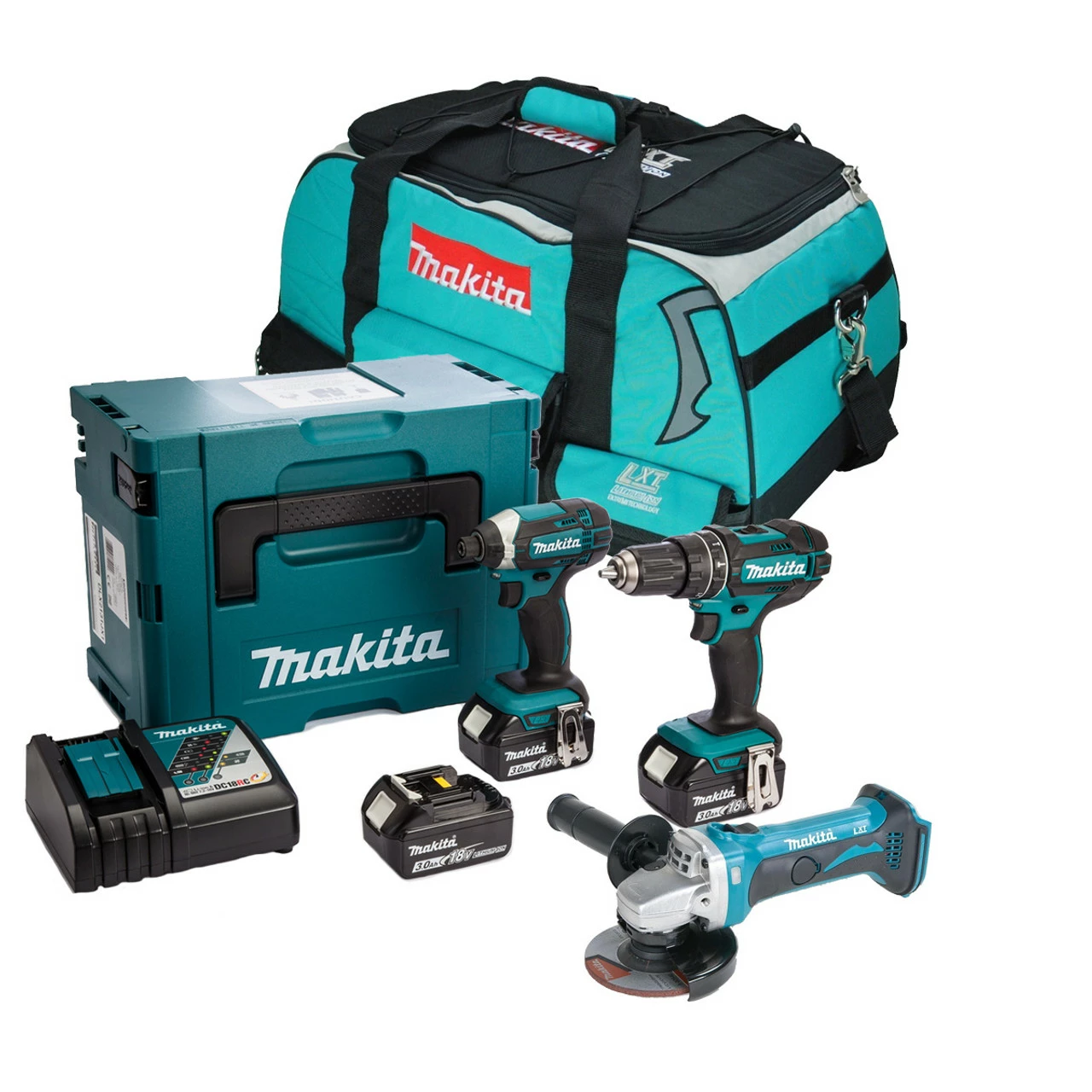 Makita 18V LXT 3 Piece Cordless Kit With 3x 3.0Ah Batteries