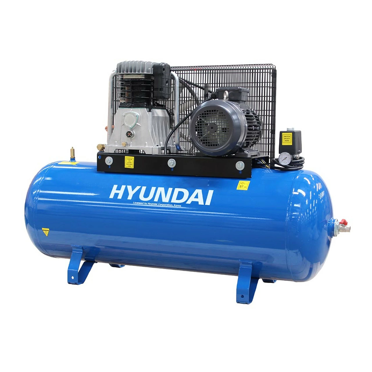 Hyundai HY55200-3 200L 3-Phase Floor-Mounted Belt Drive Compressor 5.5hp 400V