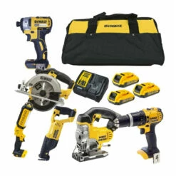 DeWalt 18V 6 Piece Power Tool Kit With 3x 2.0Ah Batteries