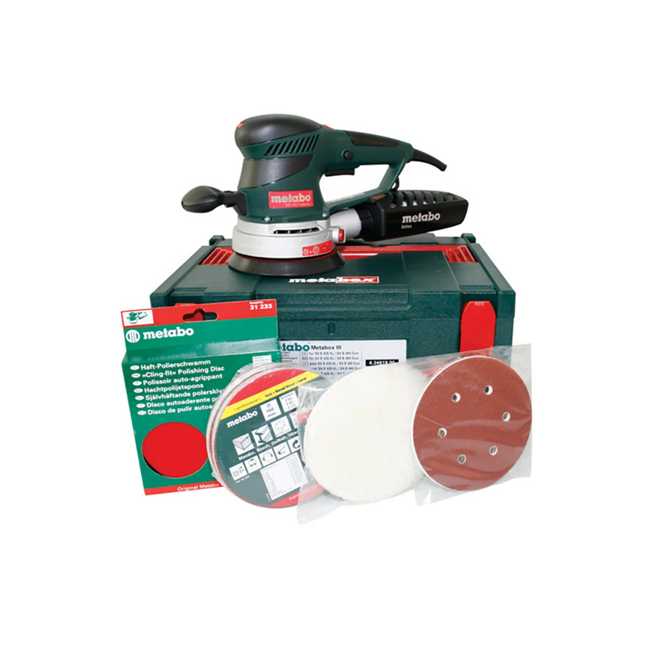 Metabo SXE-450 150mm Variable Speed Dual Orbital Sander Pro Pack 350W 110V