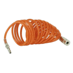 Sealey SA305 PE Coiled Air Hose 5m X Ø5mm With Couplings