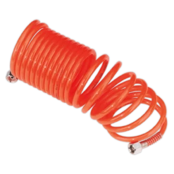 Sealey SA335 PE Coiled Air Hose 5m X 5mm With 1/4"BSP Unions