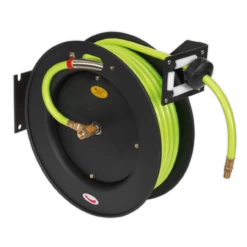 Sealey SA841HV Retractable Air Hose Metal Reel 15m Ø10mm ID High Visibility TPR Hose