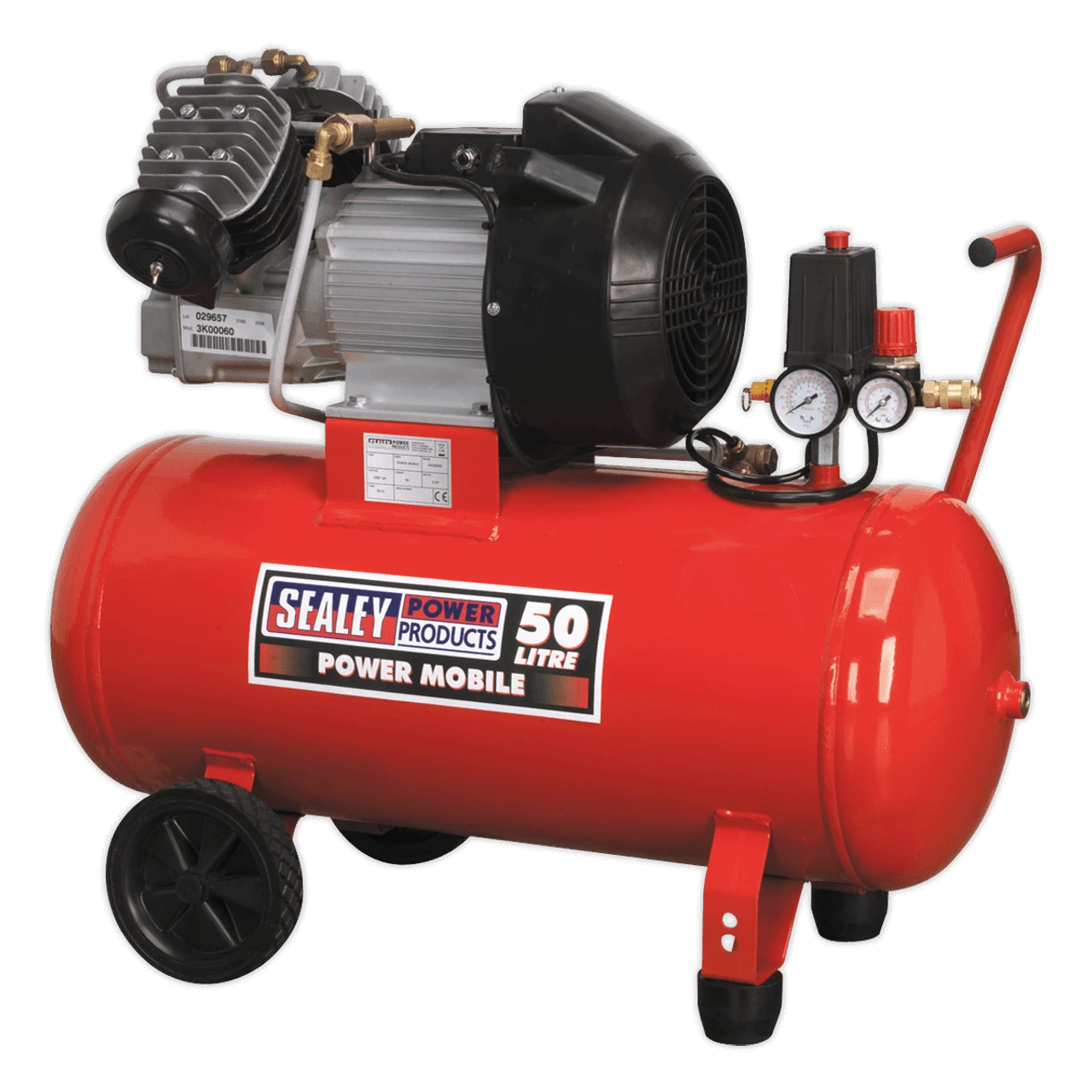 Sealey SAC05030 Compressor 50L V-Twin Direct Drive 3hp