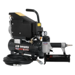 Sealey SAC0610EKIT Air Compressor & Air Nail/Staple Gun Kit
