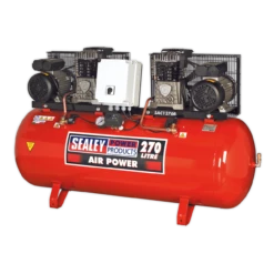 Sealey SAC1276B Compressor 270L Belt Drive 2 X 3hp With Cast Cylinders