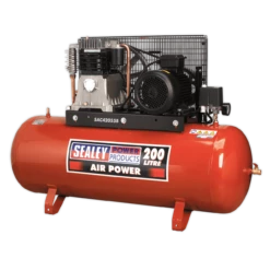 Sealey SAC42055B Compressor 200L Belt Drive 5.5hp 3ph 2-Stage With Cast Cylinders