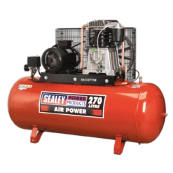 Sealey SAC52775B Compressor 270L Belt Drive 7.5hp 3ph 2-Stage With Cast Cylinders