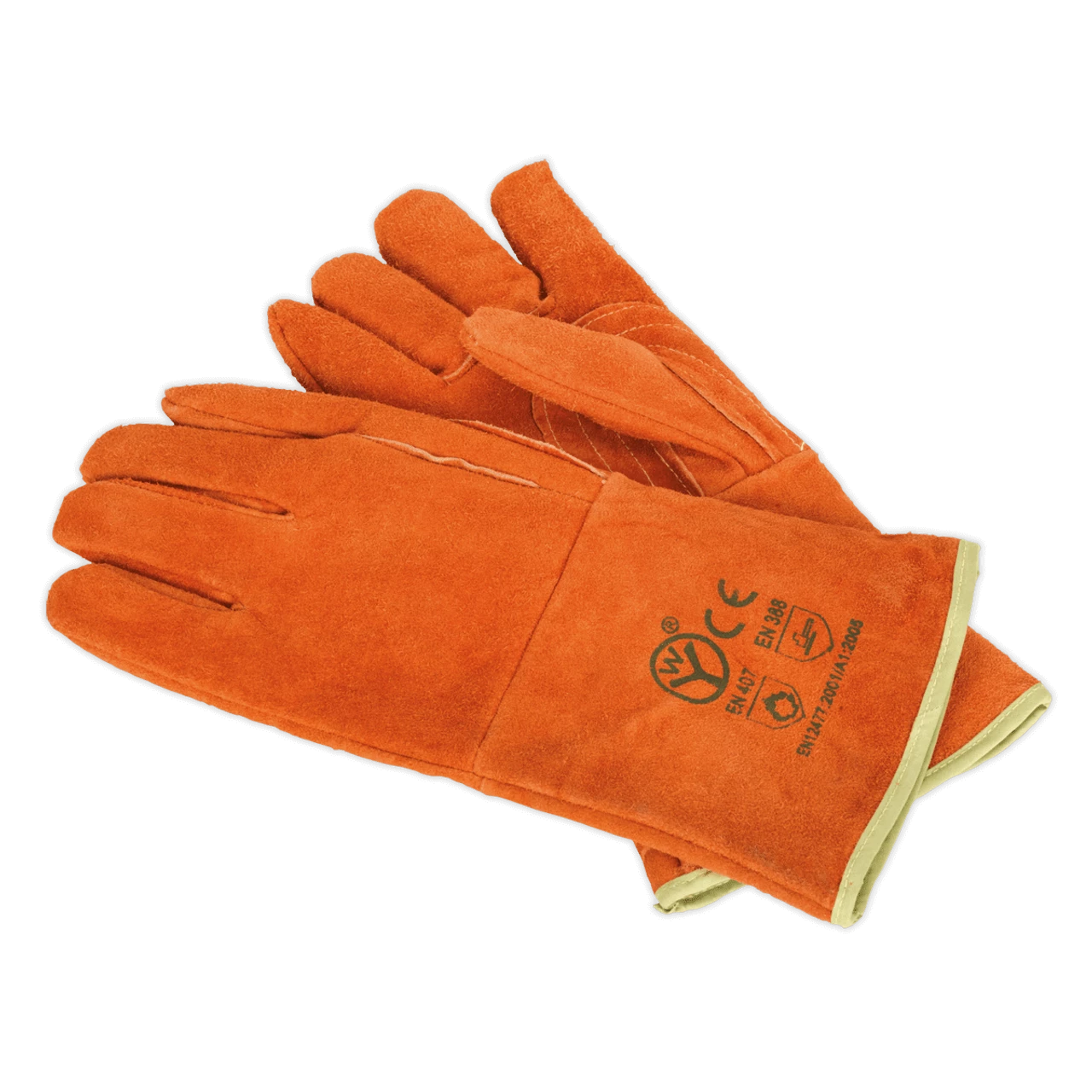 Sealey SSP151 Leather Welding Gauntlets Lined Heavy-Duty Extra-Large - Pair