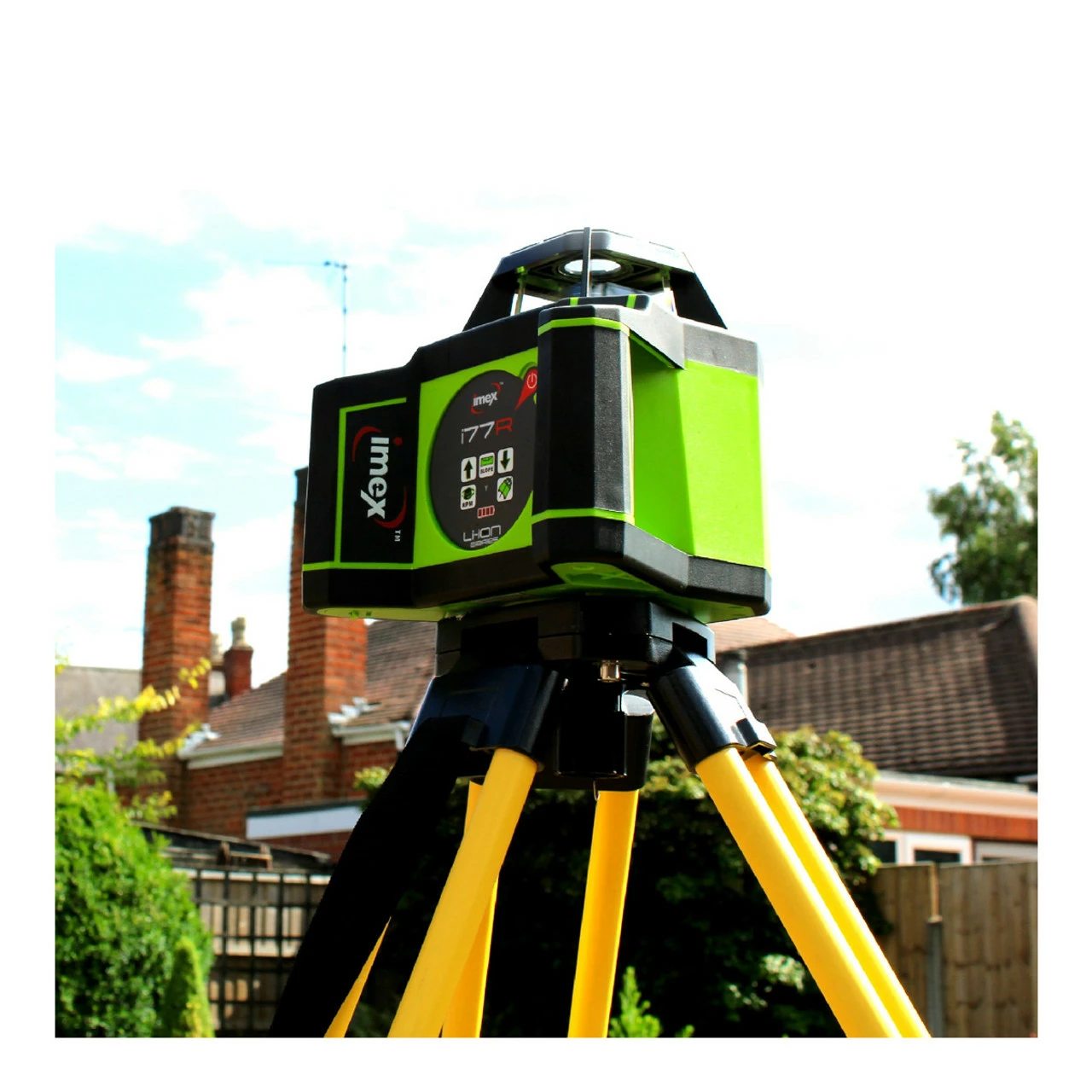 Imex I77R Rotating Red Laser Level Kit With 2x 9.0Ah Batteries, LRX10 Receiver, Staff & Tripod - Image 4